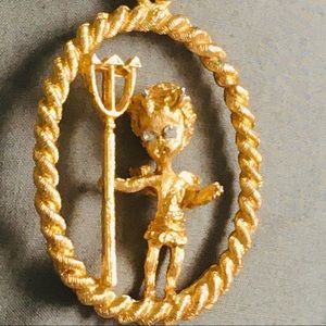 FINAL REDUCTION Vintage “Your Little Devil” hanging lapel pin